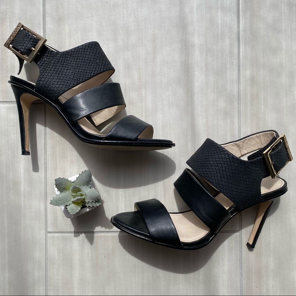 Calvin Klein Black Strappy Sandal Heels